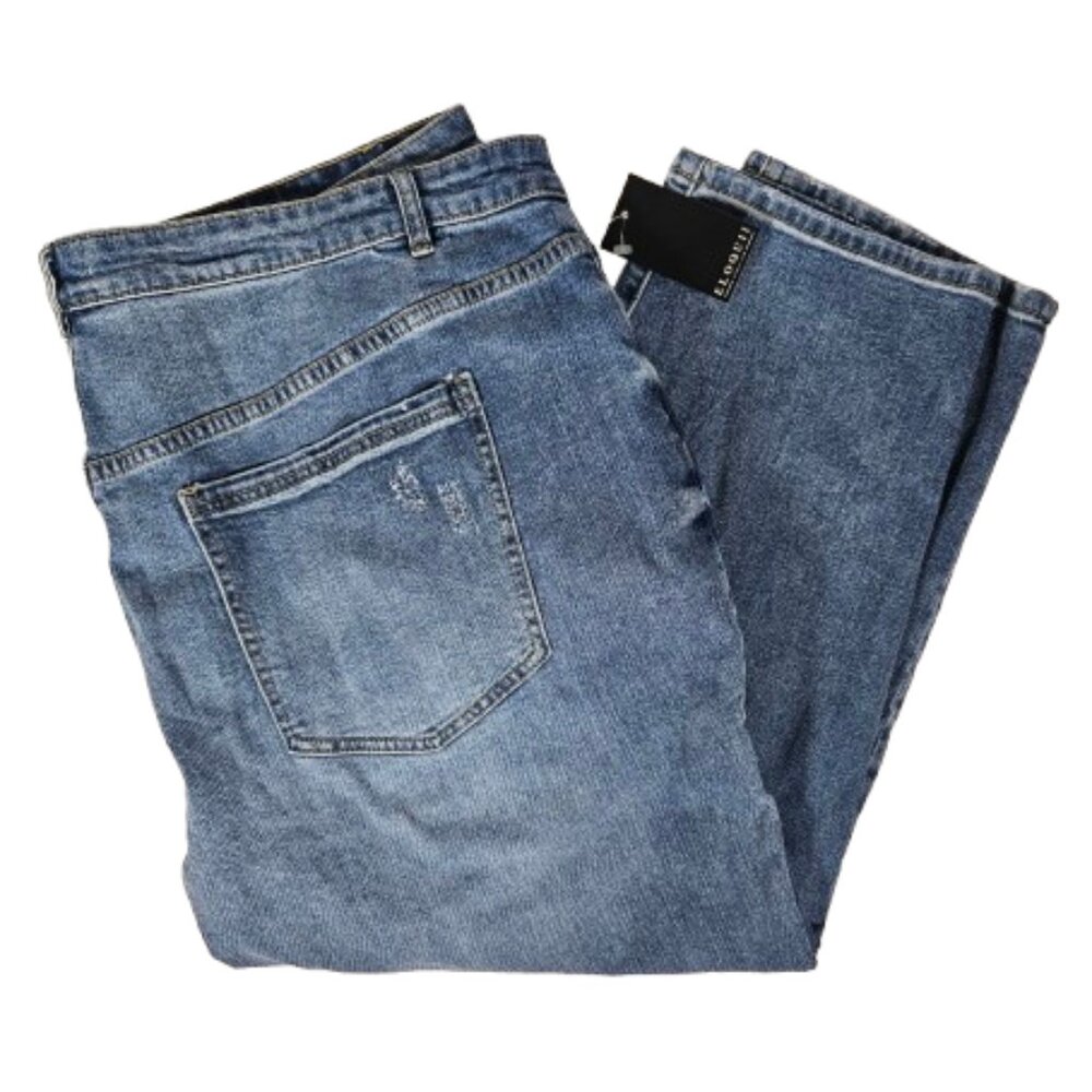 Eloquii Blue Cropped Jeans Women's Size 24 Plus Size